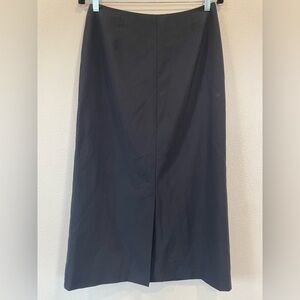Eddie Bauer Navy‎ Blue Midi Skirt Front Slit Stretch Y2K Womens Size 10